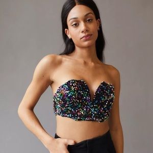 Out From Under Urban Outfitters Sparkly Sequin Corset Bustier
